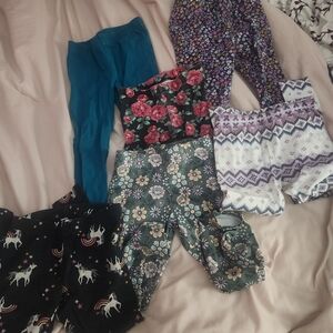 Floral and Patterned Kids Leggings Set